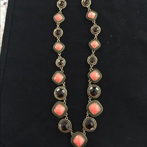 Gold, orange, & brown necklace.